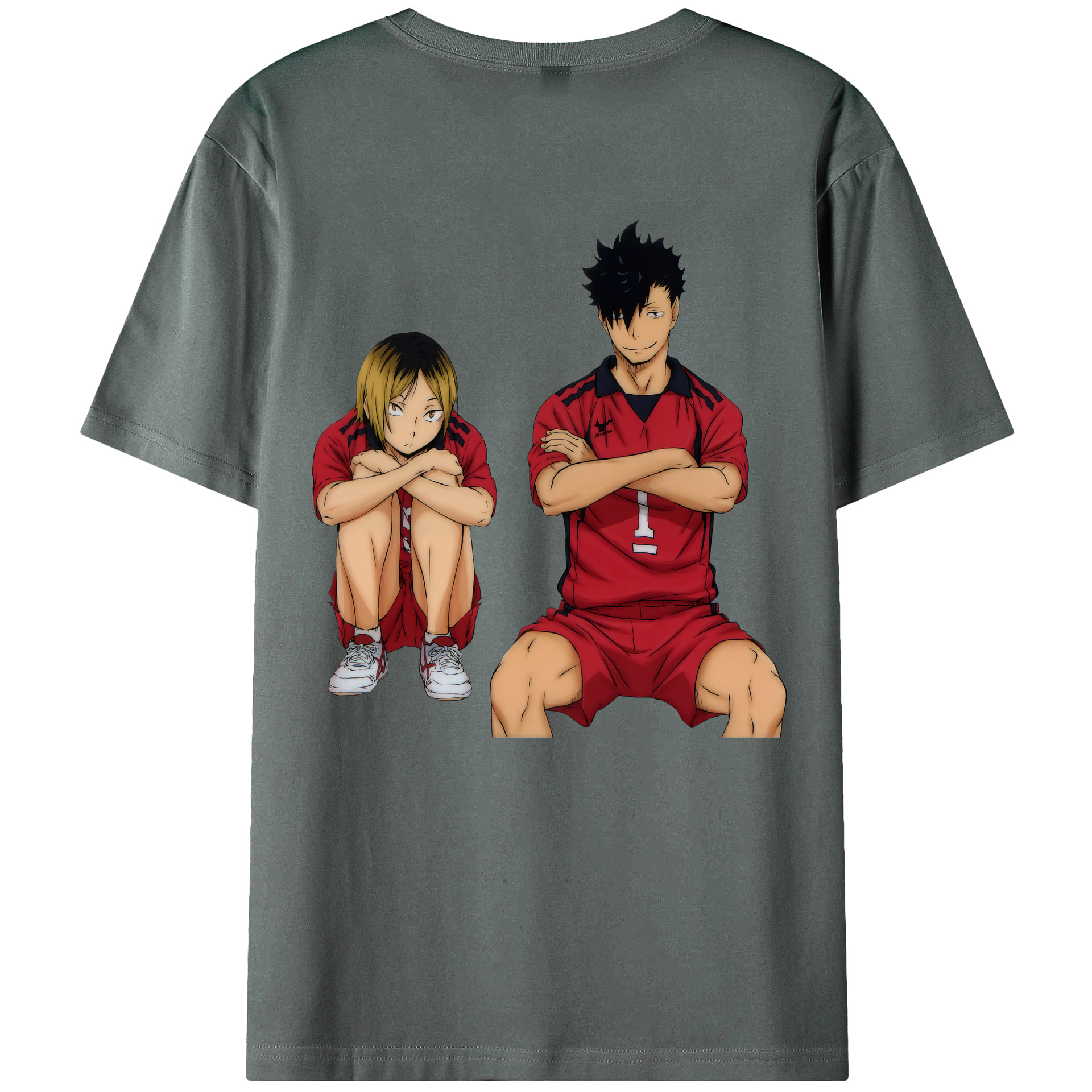 （画像用） ハイキュー!! Haikyu!! 綿100％ メンズ半袖Tシャツ（バックプリント） 通気性